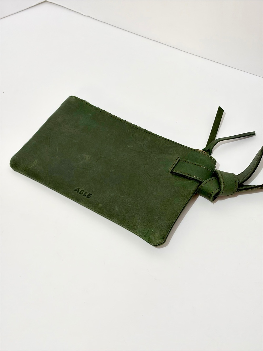 ABLE Rachel Wristlet in Deep Forest Green Leather EUC!!!
